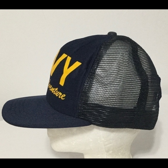 vtg NAVY It’s an Adventure SNAPBACK Hat Cap USA! - Picture 4 of 7